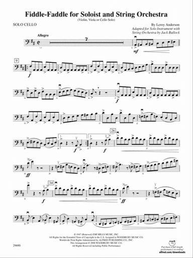 Fiddle-Faddle (for Soloist and String Orchestra): Solo Cello