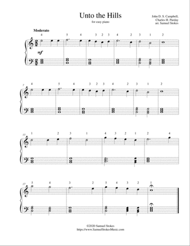 Unto the Hills - for easy piano