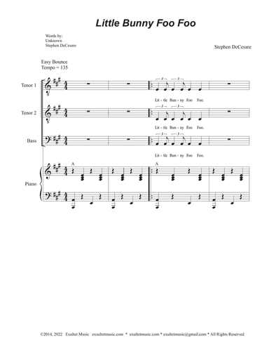 Little Bunny Foo Foo (Vocal Trio - (TTB)