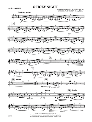 O Holy Night: 1st B-flat Clarinet