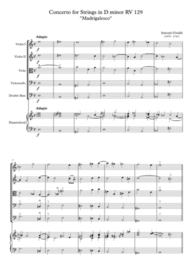 Concerto for Strings in D minor RV 129