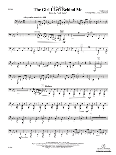 The Girl I Left Behind Me (from the Irish Suite): Tuba
