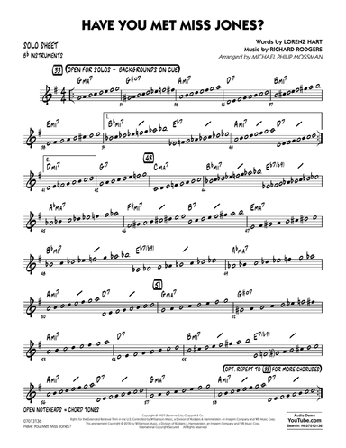 Have You Met Miss Jones? (arr. Michael Mossman) - Bb Solo Sheet