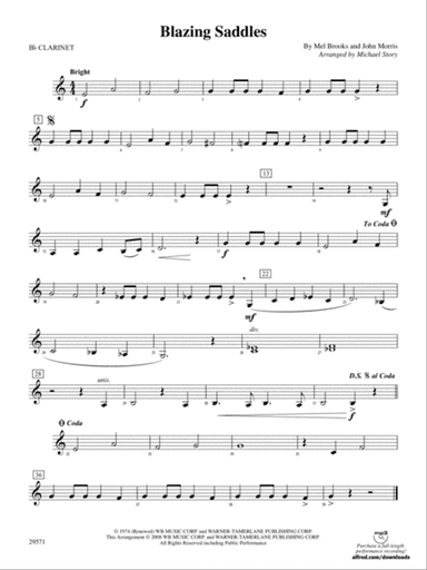 Blazing Saddles: 1st B-flat Clarinet