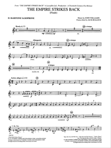 The Empire Strikes Back (Finale): E-flat Baritone Saxophone
