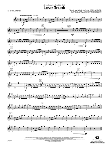 Love Drunk: 1st B-flat Clarinet