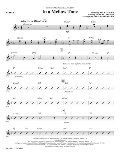 In a Mellow Tone (arr. Paris Rutherford) - Guitar