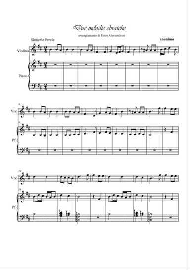 Two Jewish melodies. Violin and piano