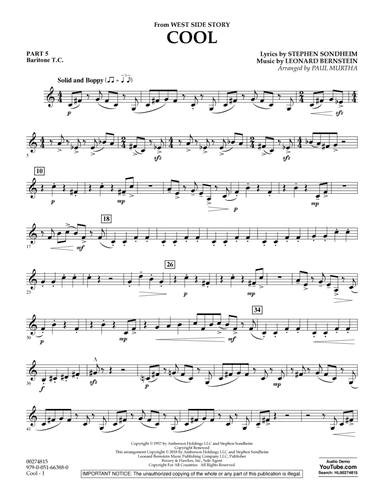 Cool (from West Side Story) (arr. Murtha) - Pt.5 - Baritone T.C.