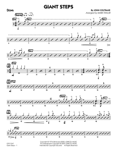 Giant Steps (arr. Mark Taylor) - Drums