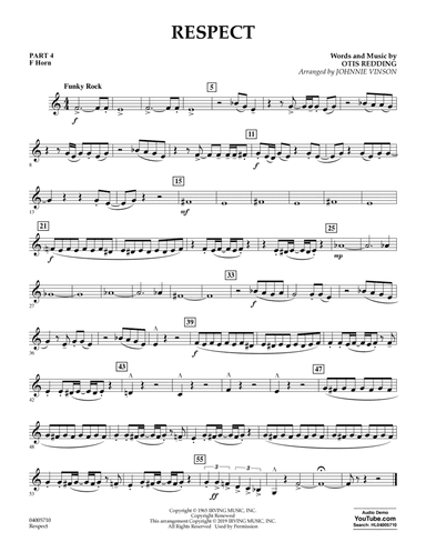 Respect (arr. Johnnie Vinson) - Pt.4 - F Horn