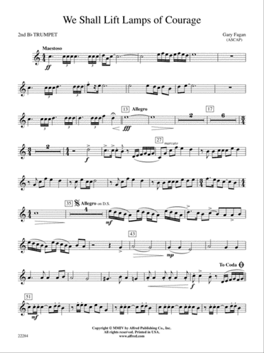 We Shall Lift Lamps of Courage: 2nd B-flat Trumpet