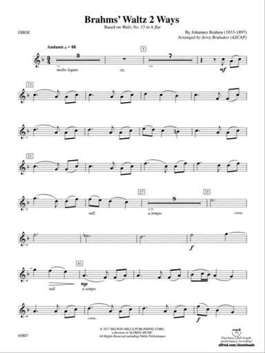 Brahms' Waltz 2 Ways: Oboe