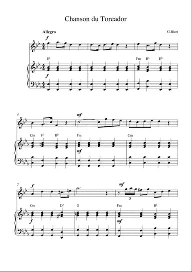 Chanson du Toreador (from Carmen)