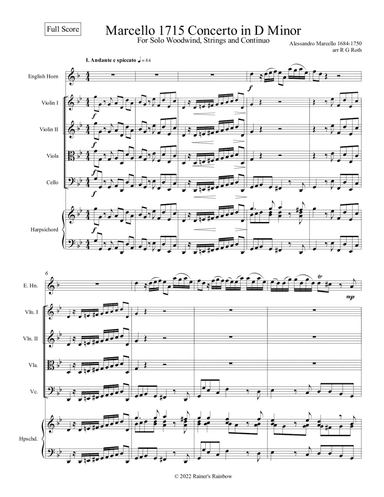 Marcello Oboe Concerto in G Minor for English Horn
