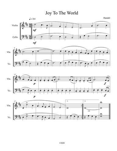 Joy To The World (violin and cello duet)