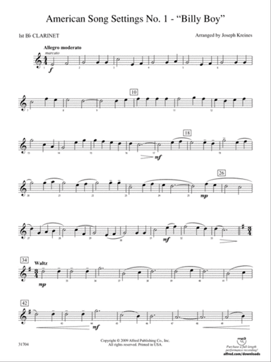 American Song Settings, No. 1: 1st B-flat Clarinet
