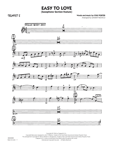 Easy to Love (arr. Sammy Nestico) - Trumpet 2