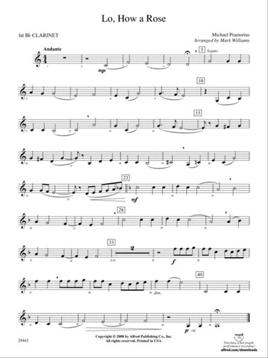 Lo, How a Rose: 1st B-flat Clarinet