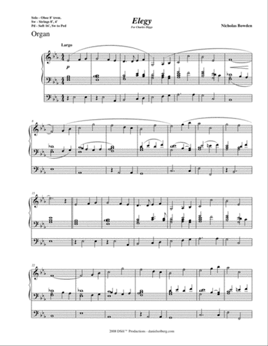 Elegy - for organ solo with optional orchestra