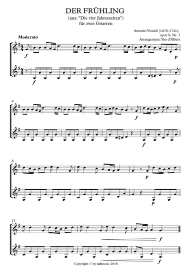 Der Frühling (aus: "Die vier Jahreszeiten", Arr.: Yan d'Albert)