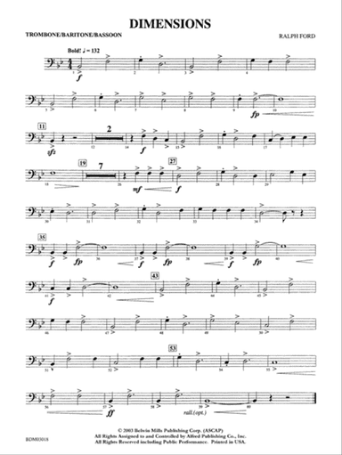 Dimensions: 1st Trombone