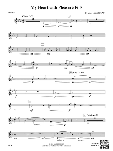 My Heart with Pleasure Fills: 1st F Horn