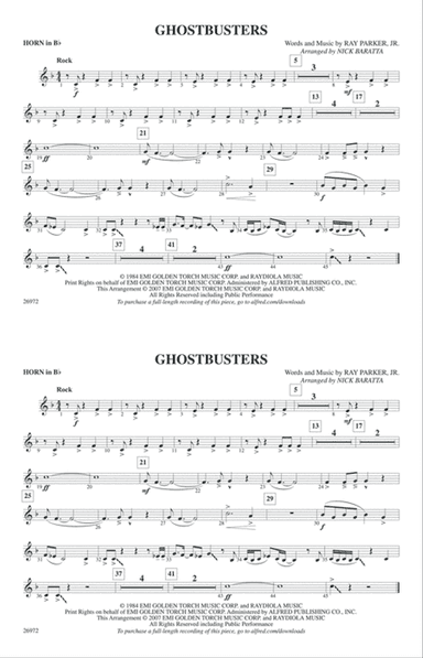 Ghostbusters: Horn in B flat