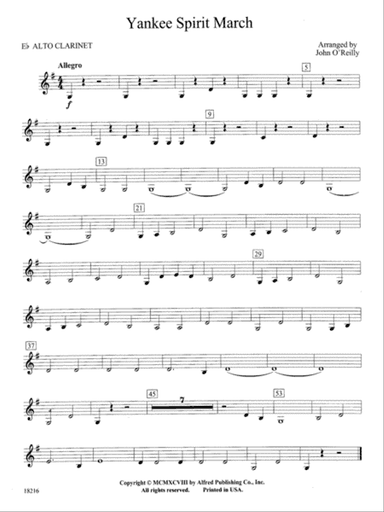 Yankee Spirit March: E-flat Alto Clarinet