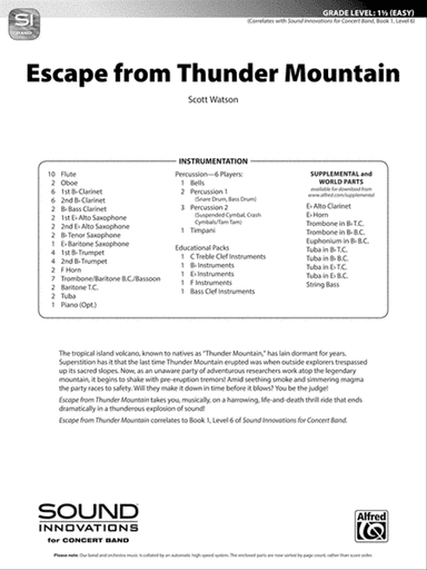 Escape from Thunder Mountain: Score