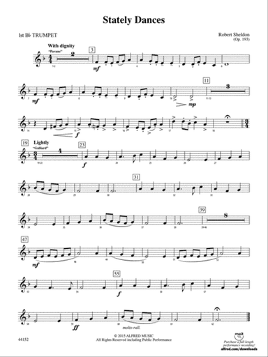 Stately Dances: 1st B-flat Trumpet