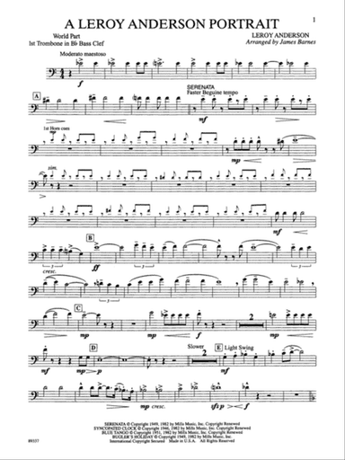 Leroy Anderson Portrait: WP 1st B-flat Trombone B.C.