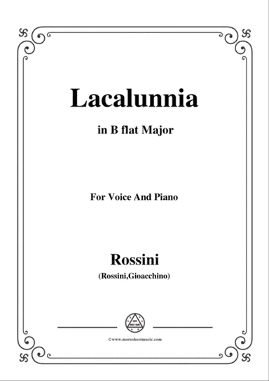 Rossini-La calunnia in B flat Major,for Voice and Piano