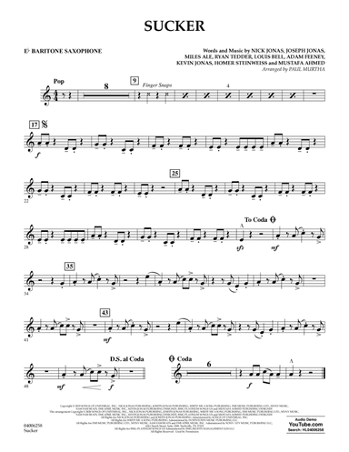 Sucker (arr. Paul Murtha) - Eb Baritone Saxophone
