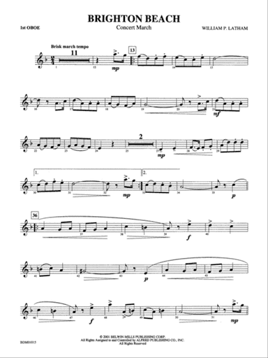 Brighton Beach (Concert March): Oboe