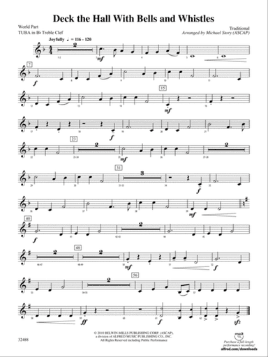 Deck the Hall with Bells and Whistles: (wp) B-flat Tuba T.C.