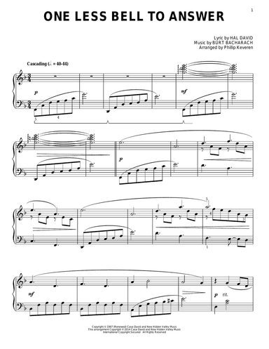 One Less Bell To Answer (arr. Phillip Keveren)