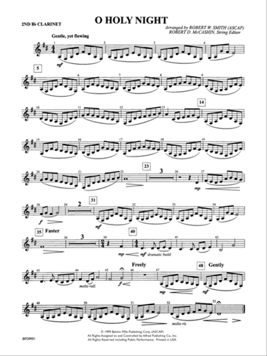 O Holy Night: 2nd B-flat Clarinet