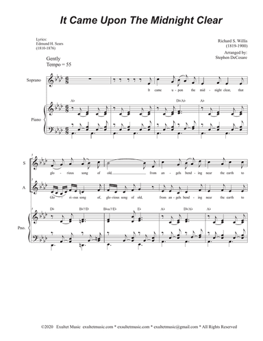 It Came Upon The Midnight Clear (Duet for Soprano and Alto solo)
