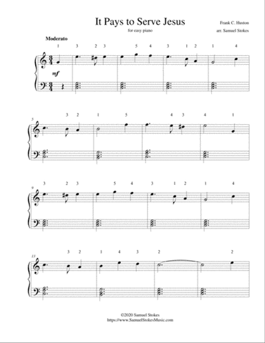 It Pays to Serve Jesus - for easy piano