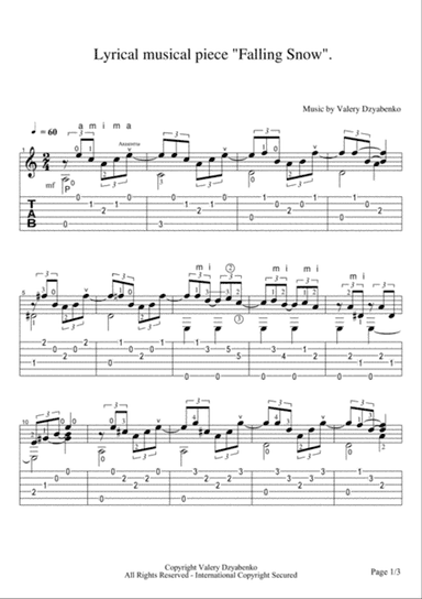 Lyrical musical piece "Falling Snow".