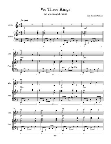 We Three Kings (Of Orient Are) - Violin