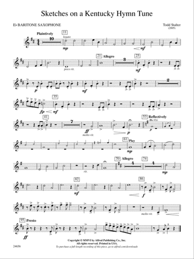 Sketches on a Kentucky Hymn Tune: E-flat Baritone Saxophone
