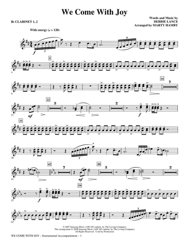 We Come with Joy (arr. Marty Hamby) - Clarinet 1 & 2