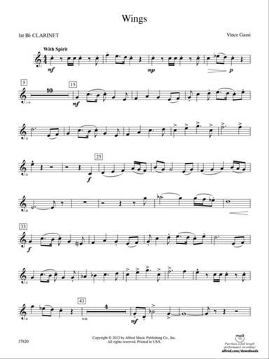 Wings: 1st B-flat Clarinet