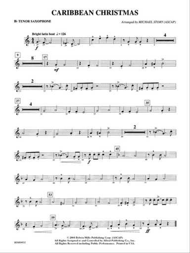 Caribbean Christmas: B-flat Tenor Saxophone