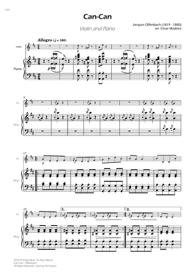 Offenbach - Can-Can - Violin and Piano (Full Score)