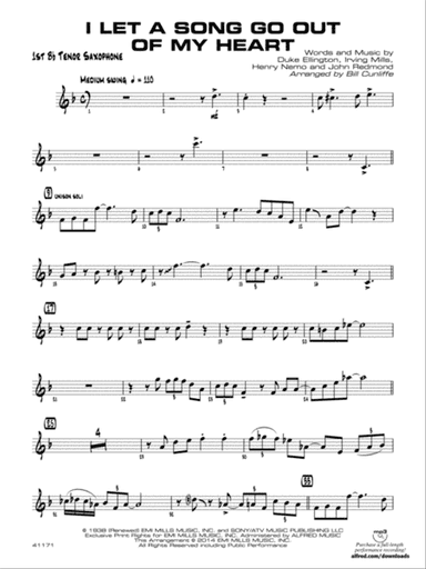 I Let a Song Go Out of My Head: B-flat Tenor Saxophone