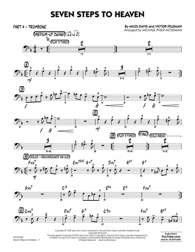 Seven Steps to Heaven (arr. Michael Philip Mossman) - Part 4 - Trombone