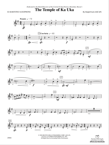 The Temple of Ka Uka: E-flat Baritone Saxophone